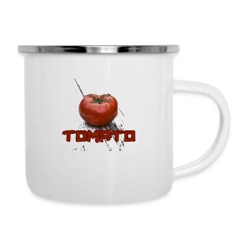 tomate - Tasse émaillée - blanc - Droite