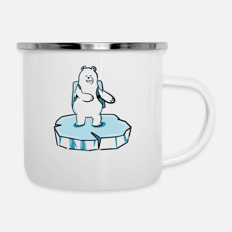 Polar bear dances - Camper Mug - white