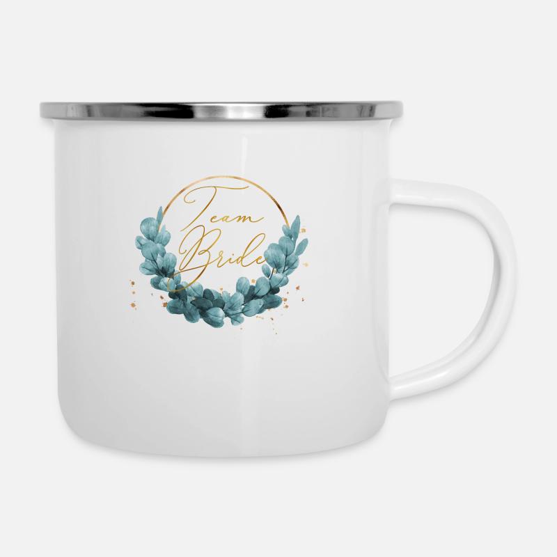 blue ivy wreath team bride - Camper Mug - white