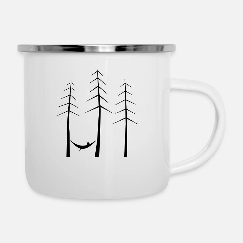 Hamac dans la forêt - Tasse émaillée - blanc