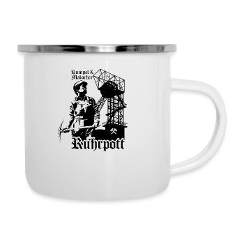 Ruhrpott - Kumpel und Malocher - Emaille-Tasse - Weiß - Rechts