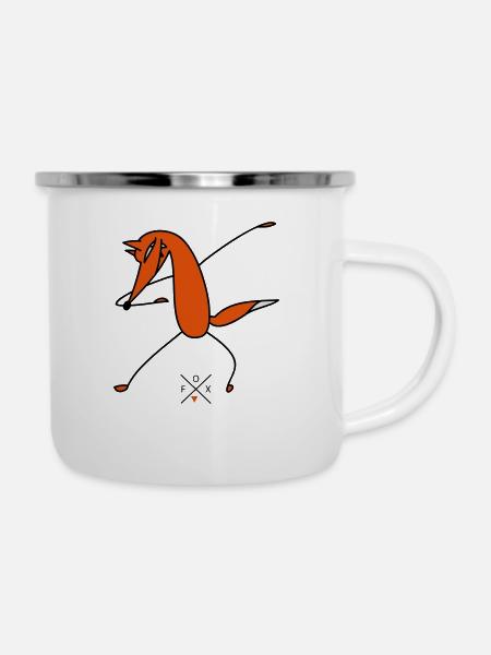 Schlauer Dab - Emaille-Tasse - Weiß