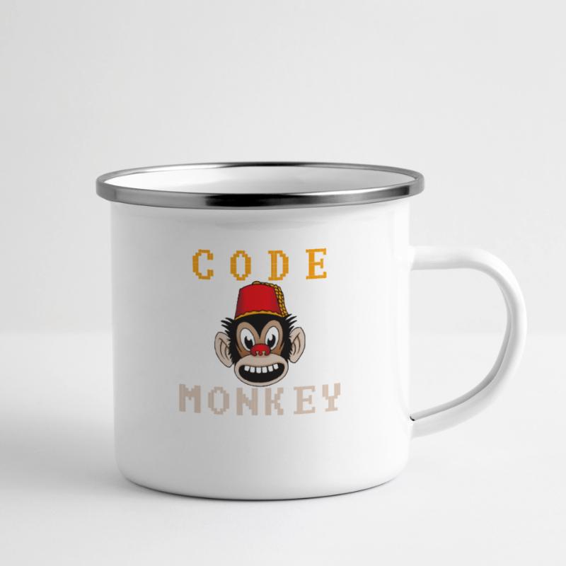Code Affe Emaille-Tasse