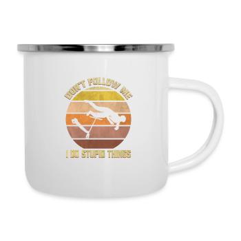 Scooter kick scooter scooter électrique - Tasse émaillée - blanc - Droite