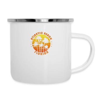 Retro Atlantic Beach Florida Souvenir Vintage - Emaille-Tasse - Weiß - Rechts