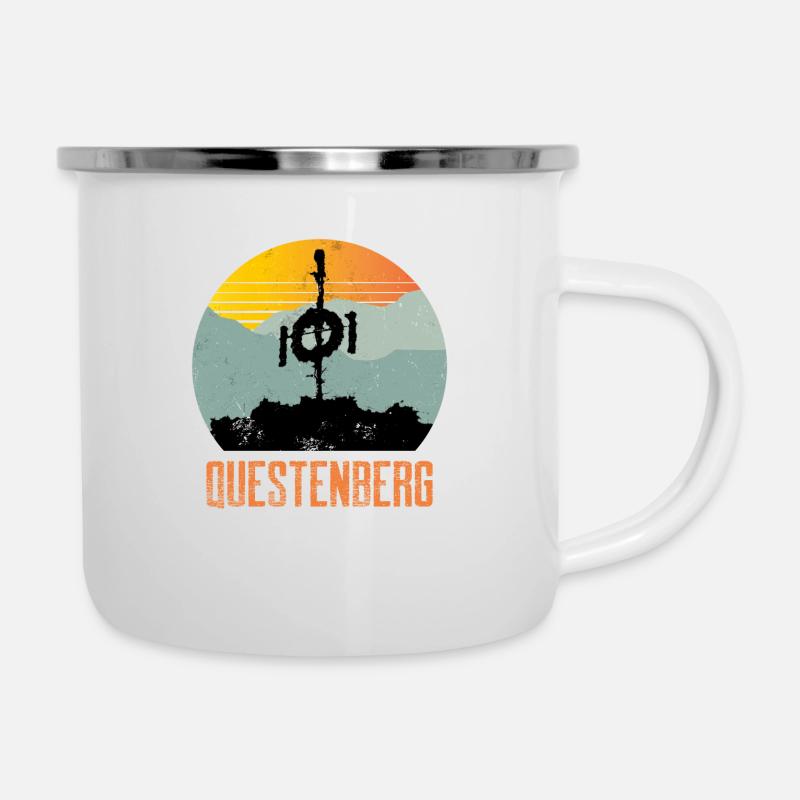 Südharz Merch - Questenberg - Emaille-Tasse - Weiß
