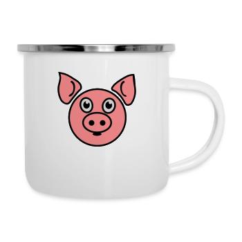 Pig - Emaille-Tasse - Weiß - Rechts