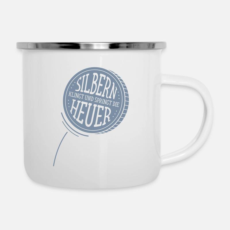 Heuer - Emaille-Tasse - Weiß