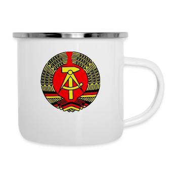 DDR - Emaille-Tasse - Weiß - Rechts