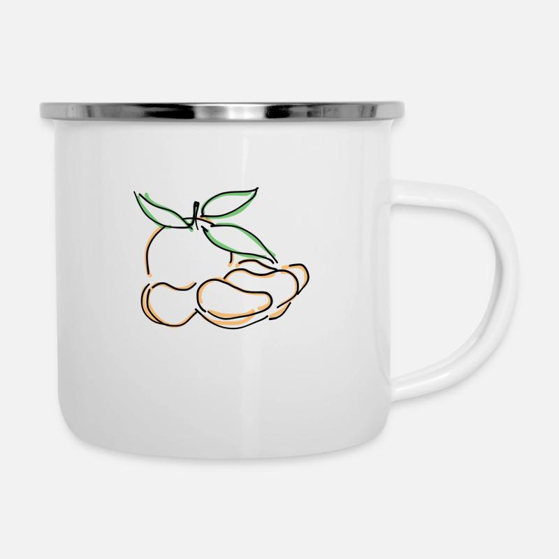 Mandarine - Emaille-Tasse - Weiß