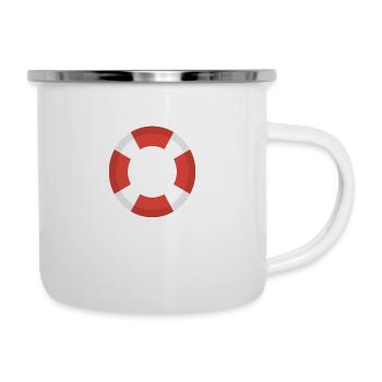 gardien de la piscine - Tasse émaillée - blanc - Droite