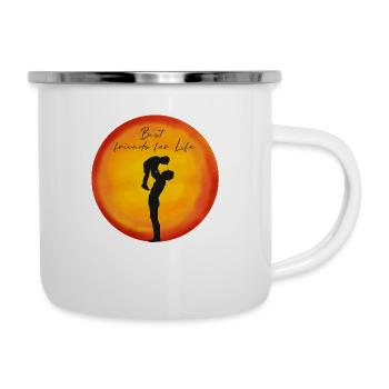 Les meilleurs amis pour la vie - Les pères et le soleil du fils - Tasse émaillée - blanc - Droite