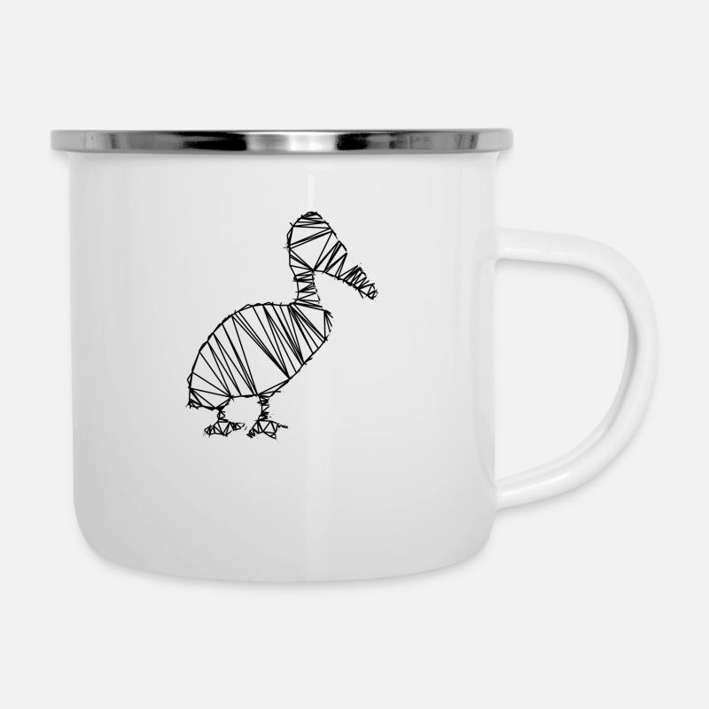 Pelikan - Emaille-Tasse - Weiß