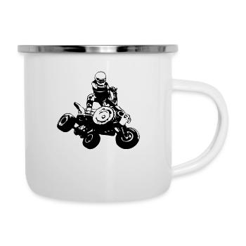 Quad Racer - Emaille-Tasse - Weiß - Rechts