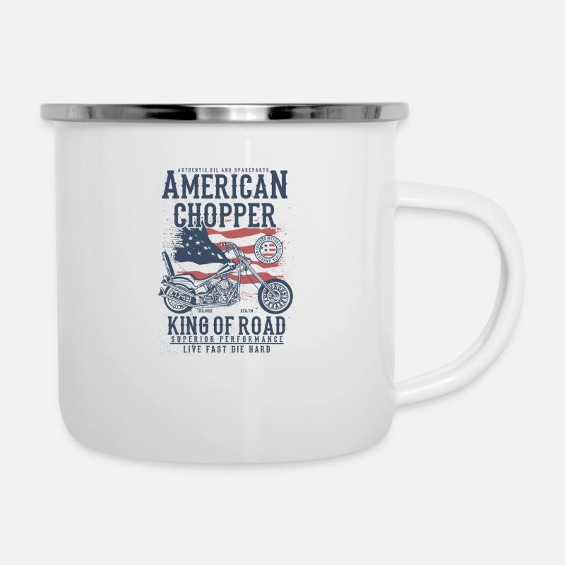 American Chopper Motorrad Spruch Motorradfahrer - Emaille-Tasse - Weiß