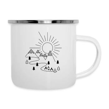 Camping - Emaille-Tasse - Weiß - Rechts