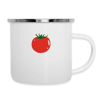 tomate - Tasse émaillée - blanc - Droite