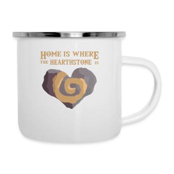 Home is where the hearthstone is - Emaille-Tasse - Weiß - Rechts
