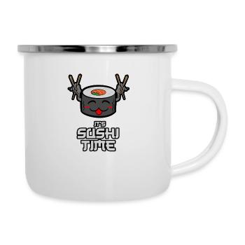 C'est l'heure de Shushi - Tasse émaillée - blanc - Droite