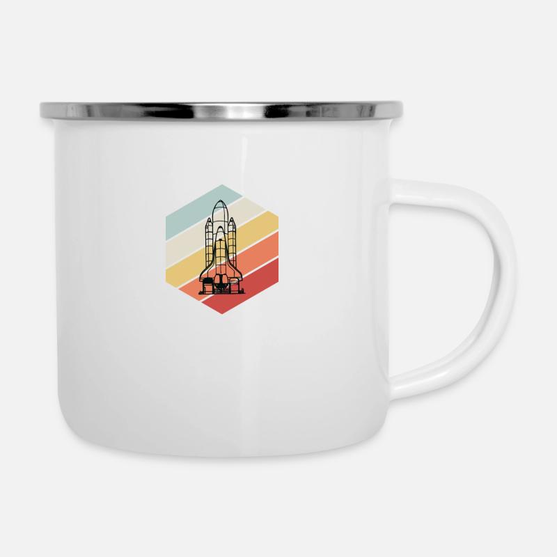 Space Shuttle - Weltraum, All, Raumfahrt - Emaille-Tasse - Weiß