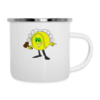 Tennis Court Referee Comic Funny Judge - Camper Mug - white - Right
