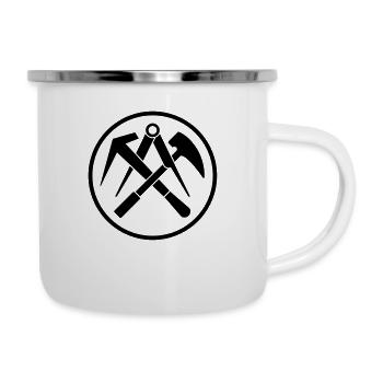 Dachdecker Zunftzeichen - Emaille-Tasse - Weiß - Rechts