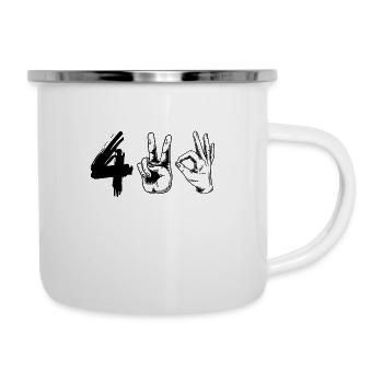 420 Weed Marihuana Kiffer Geschenk - Emaille-Tasse - Weiß - Rechts
