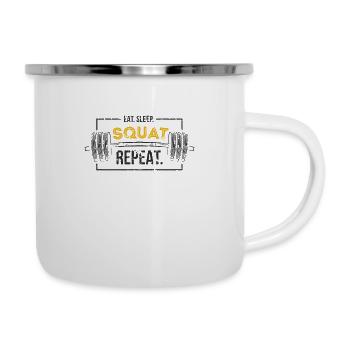 fitness - Emaille-Tasse - Weiß - Rechts