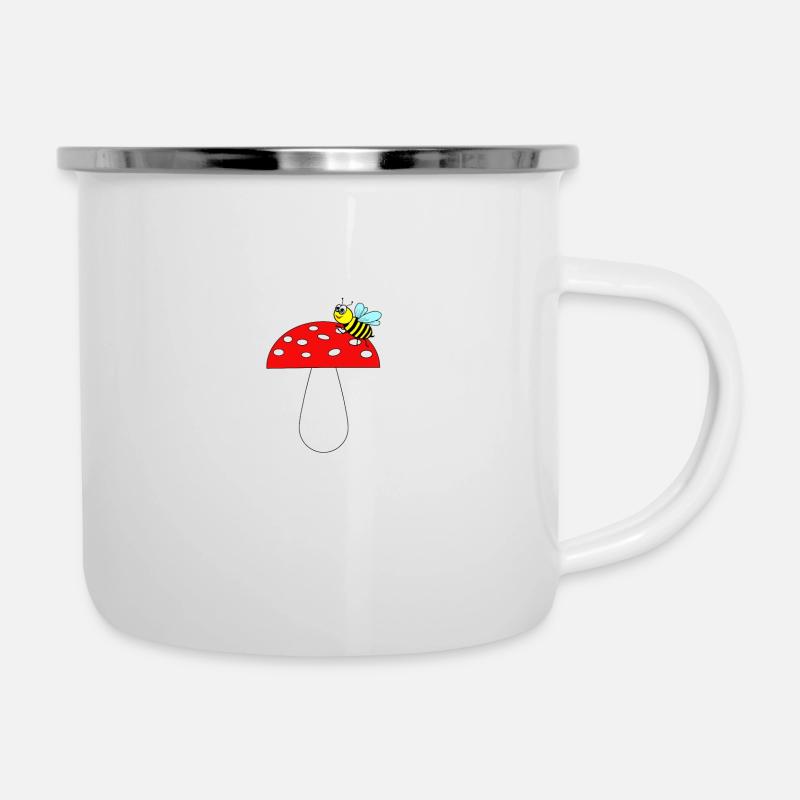 Bee on fly agaric - Camper Mug - white