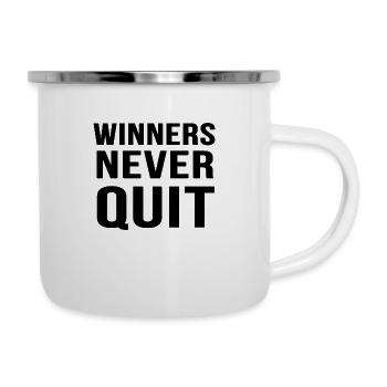 Winners never quit - Camper Mug - white - Right