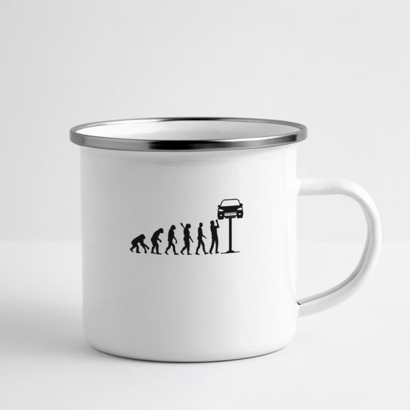 Mechaniker Evolution Auto Schrauber Geschenk Emaille-Tasse