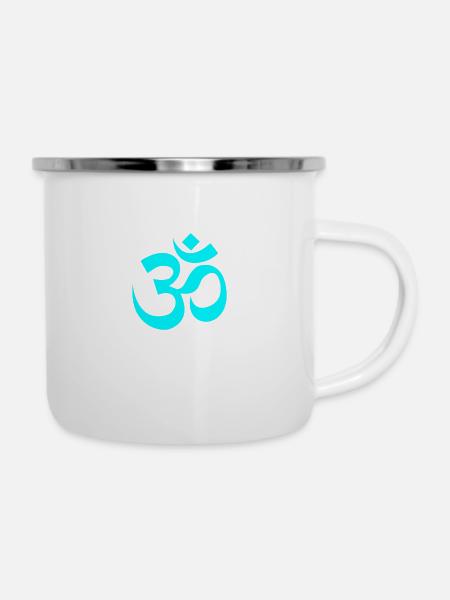 Om Zeichen Goa - Emaille-Tasse - Weiß
