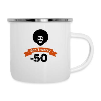 50 - Emaille-Tasse - Weiß - Rechts