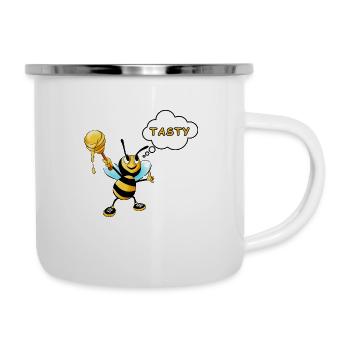 abeille domestique - Tasse émaillée - blanc - Droite