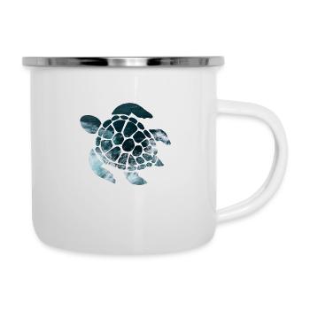 Schildkröte - Emaille-Tasse - Weiß - Rechts