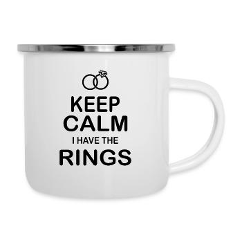 Keep Calm J'ai le cadeau de mariage des alliances - Tasse émaillée - blanc - Droite