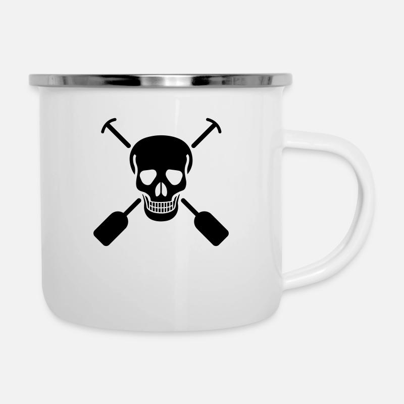 Paddle with skull canoe - Camper Mug - white
