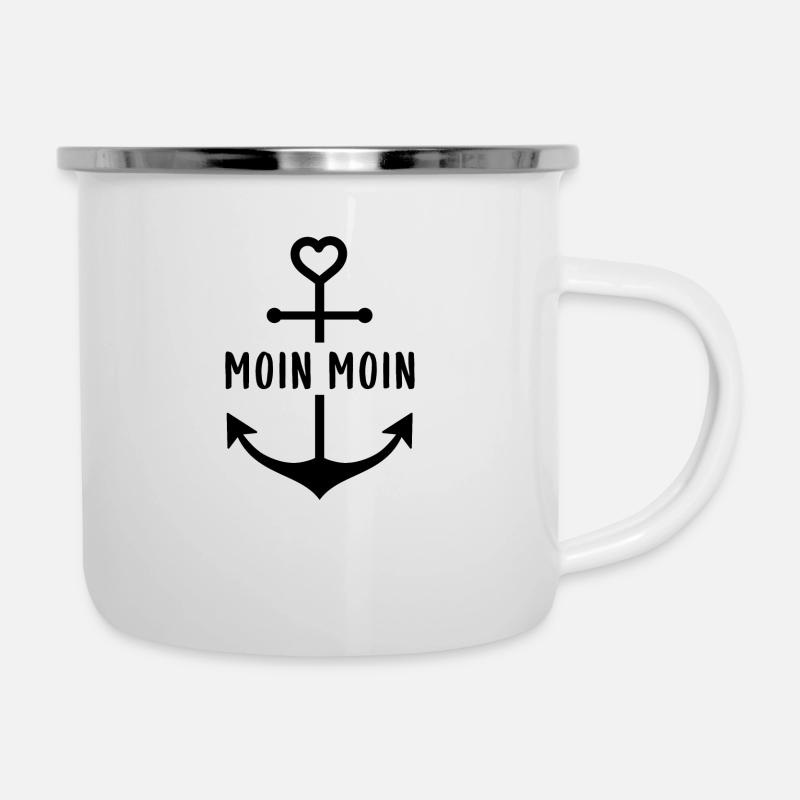 MOIN MOIN - Emaille-Tasse - Weiß
