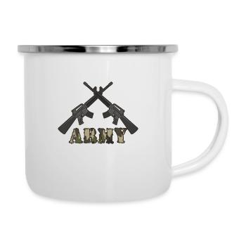 ARMY Armee Militär Waffe - Emaille-Tasse - Weiß - Rechts