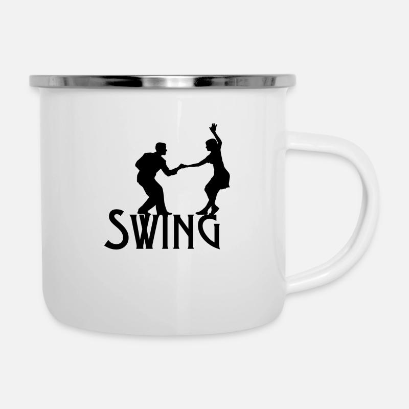 Paar, das Swing tanzt - Emaille-Tasse - Weiß