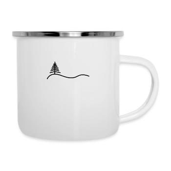 Résumé de prairie et sapin - Noir - Tasse émaillée - blanc - Droite
