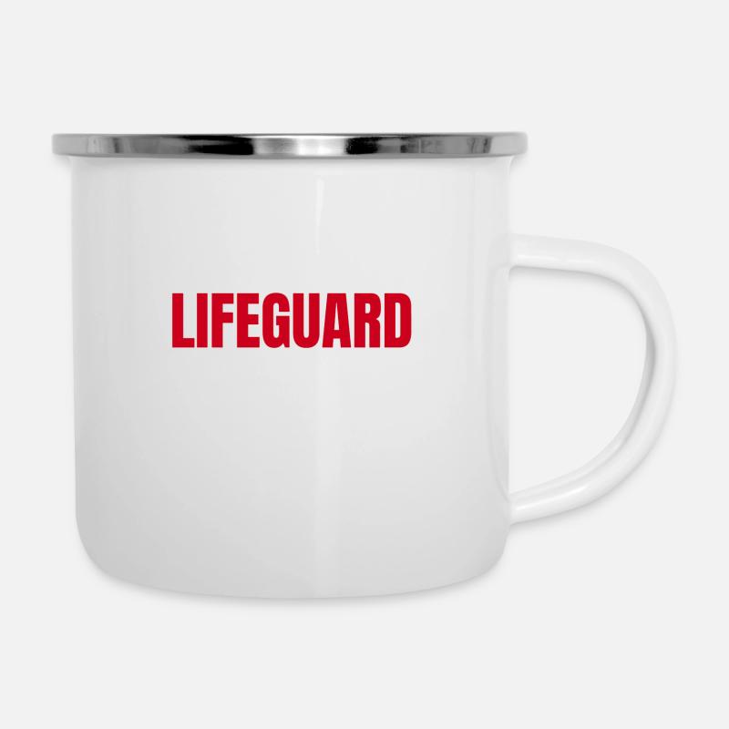 surveillant de baignade - Tasse émaillée - blanc