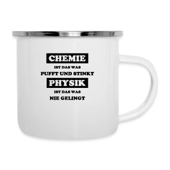 Chemie und Physik - Emaille-Tasse - Weiß - Rechts