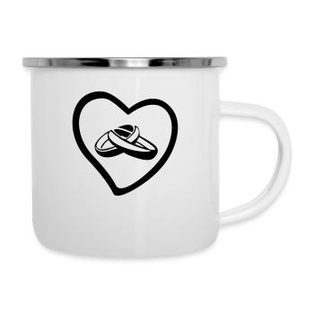 Ring, wedding - anneaux de mariage - Tasse émaillée - blanc - Droite