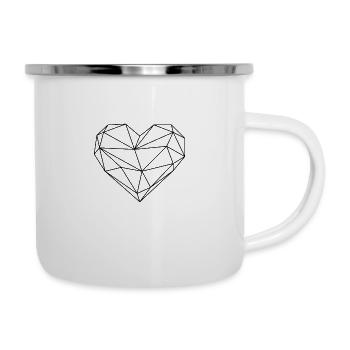 Coeur noir - Tasse émaillée - blanc - Droite
