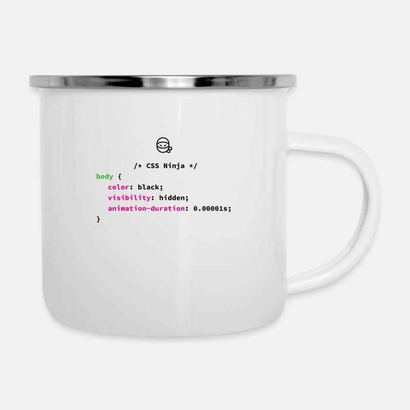 CSS Ninja - Tasse émaillée - blanc