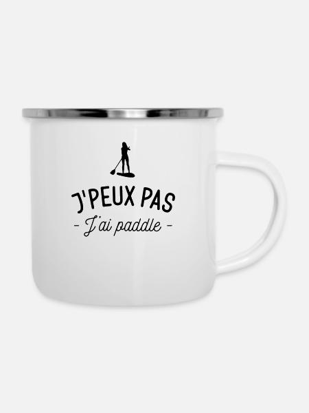 Ich kann nicht paddeln - Emaille-Tasse - Weiß