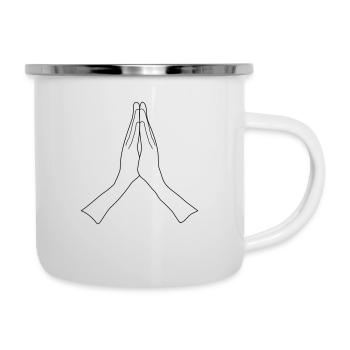 Hands folded, customizable - Camper Mug - white - Right