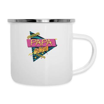 Papa 90er Jahre - Emaille-Tasse - Weiß - Rechts