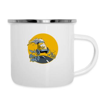 Bier für unterwegs - Emaille-Tasse - Weiß - Rechts